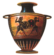 Vase painting of battling Hoplites